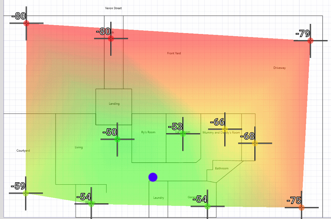 wAP 5Hz Heatmap - Access Point in Blue