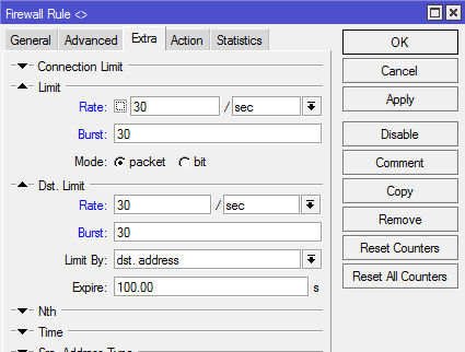 Limit ICMP packets