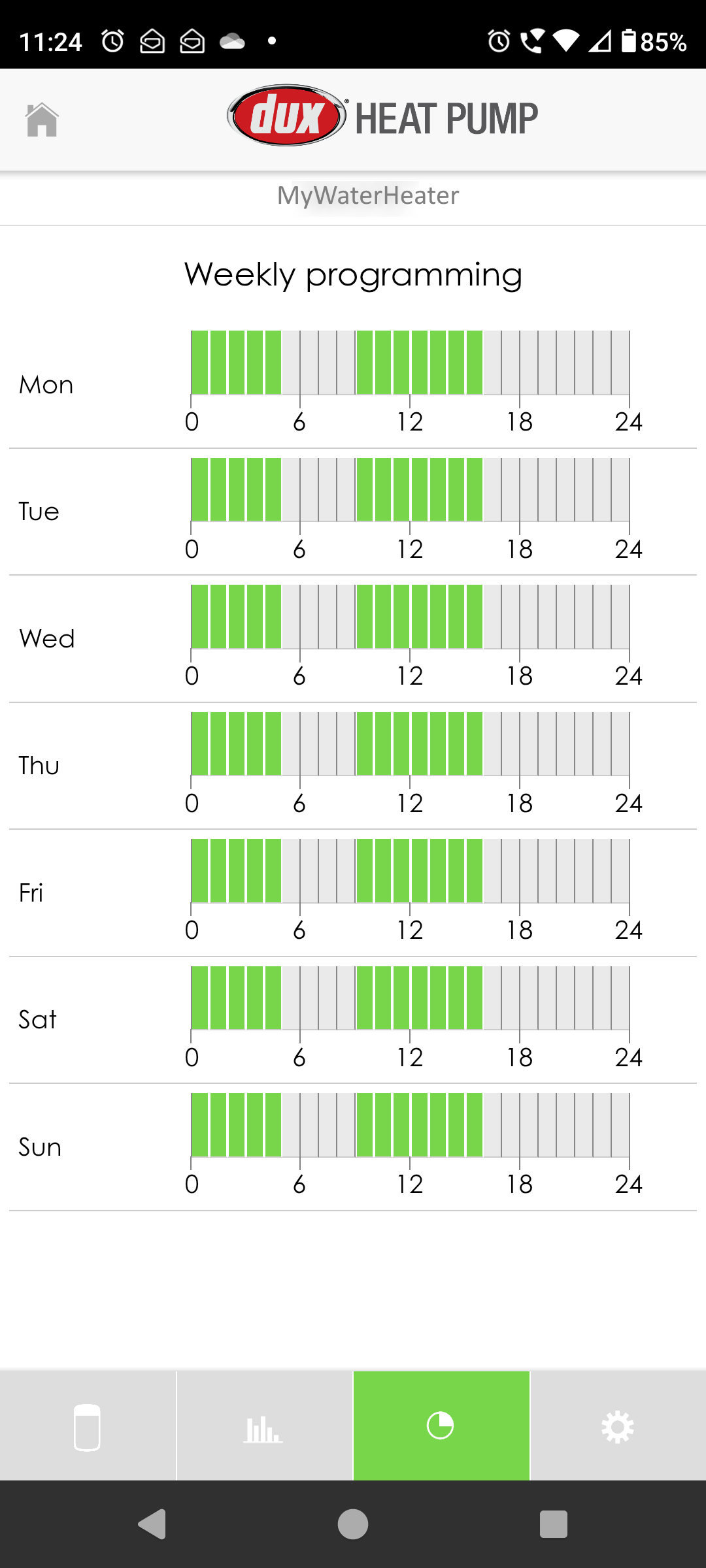 App Schedule Screen