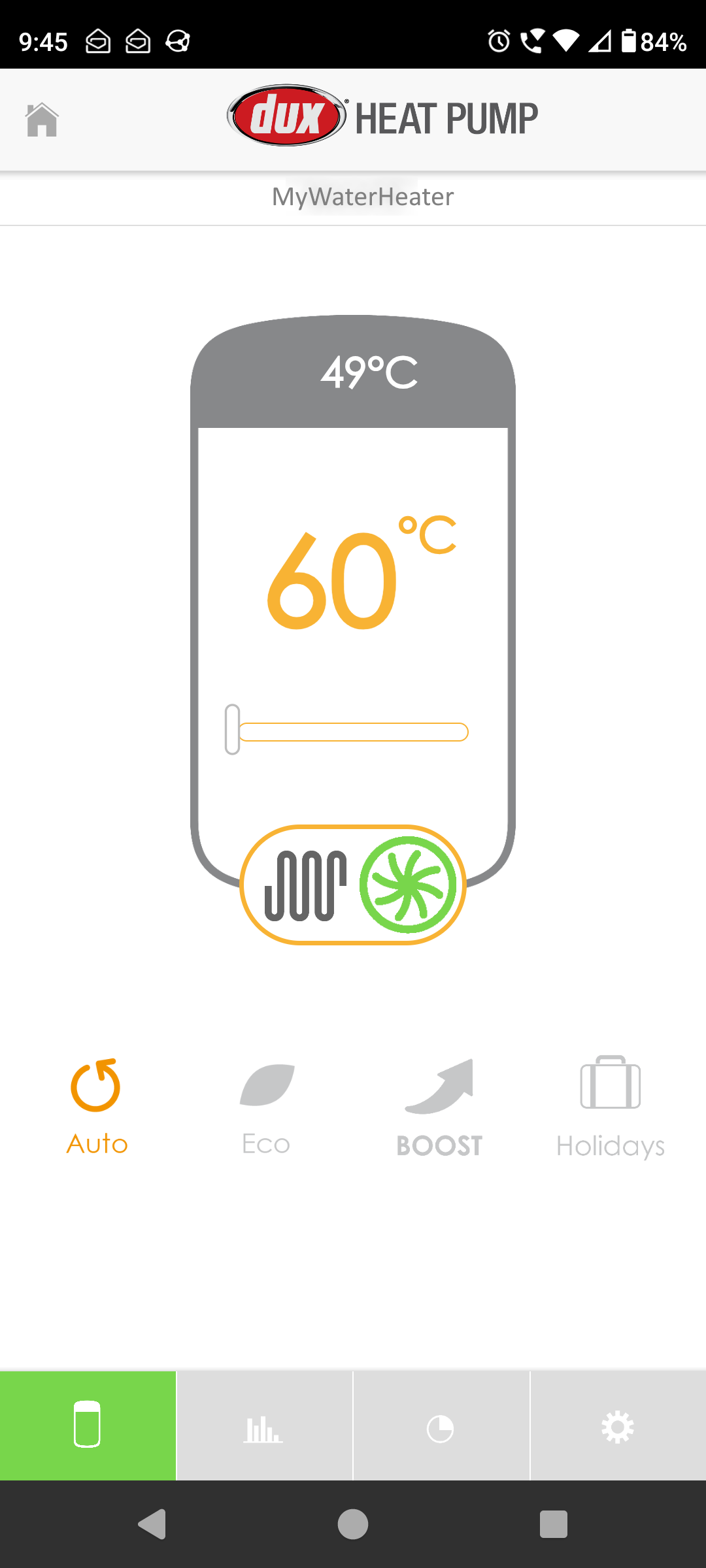 App Status Screen - Eco Mode
