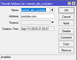 Firewall Address List with YouTube