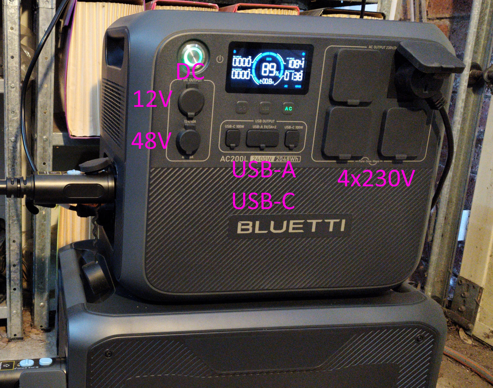 AC, USB and DC outputs