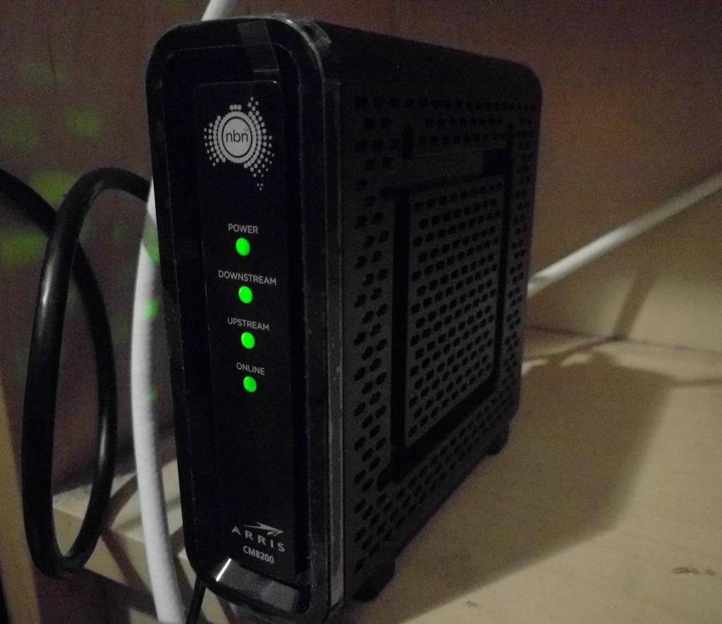 The NBN HFC Modem. 4 lights is good.