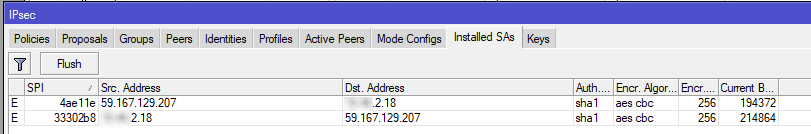 IPSec Installed SAs