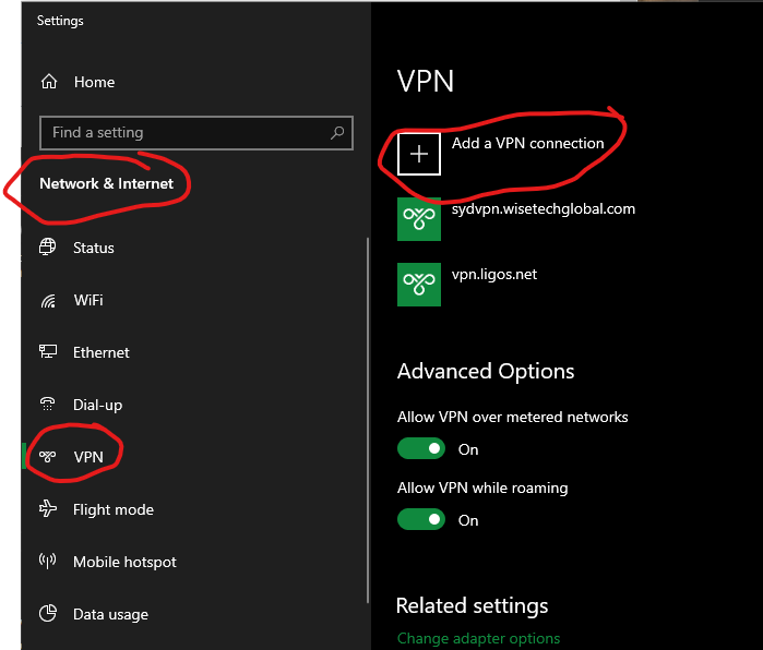 Add VPN Connection in Windows 10