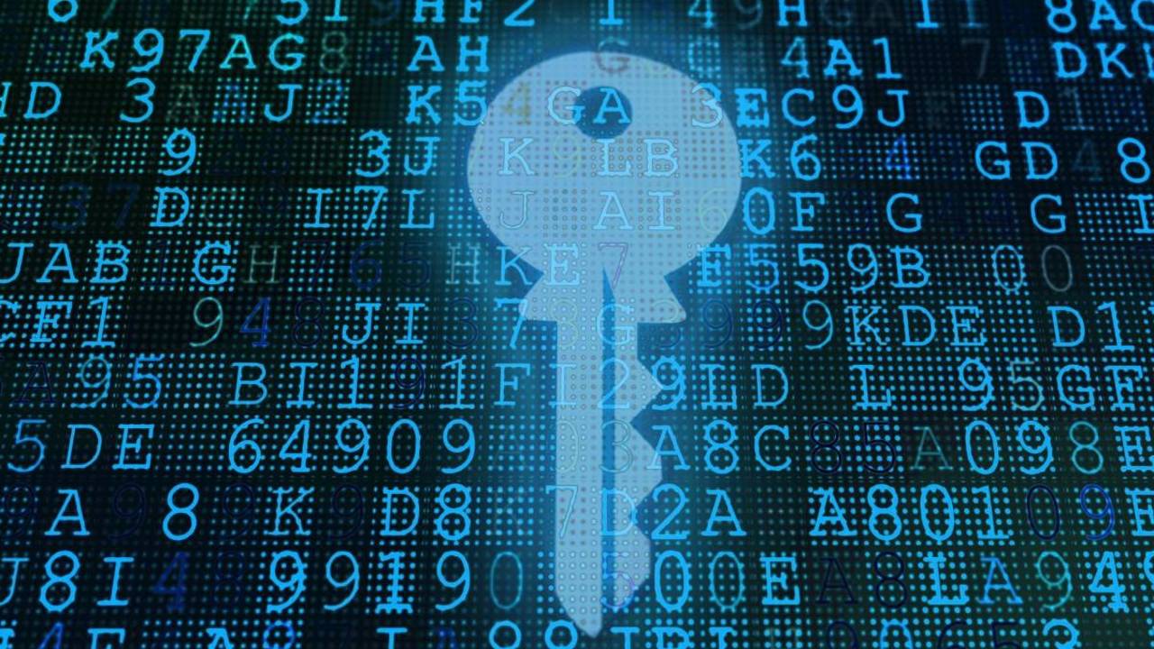 The matrix-like random characters are closer to a real encryption key.