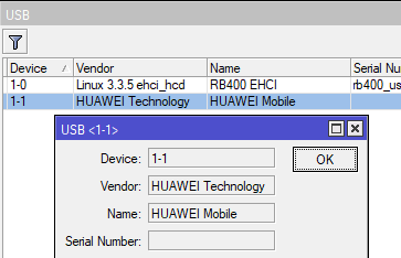 The Huawei USB modem