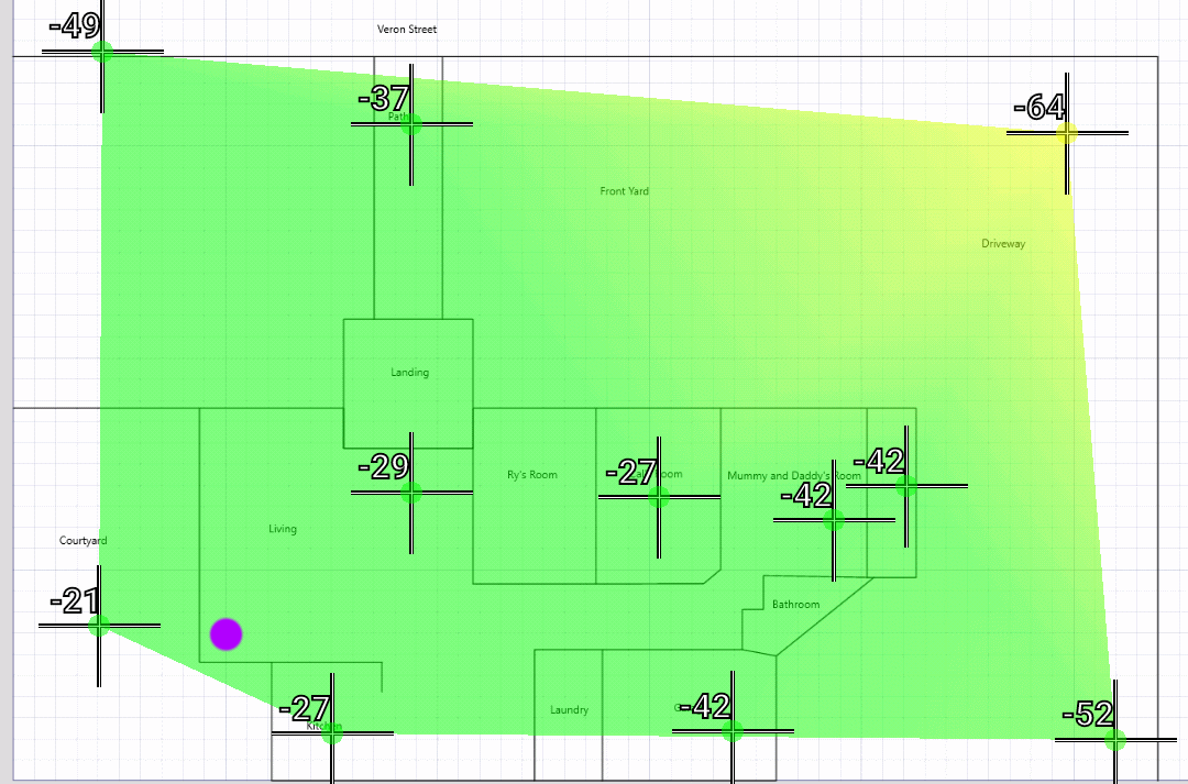 RB2011 2.4GHz Heatmap - Access Point in Purple
