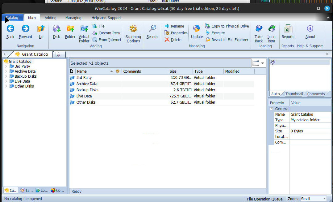 WinCatalog on Linux via Wine