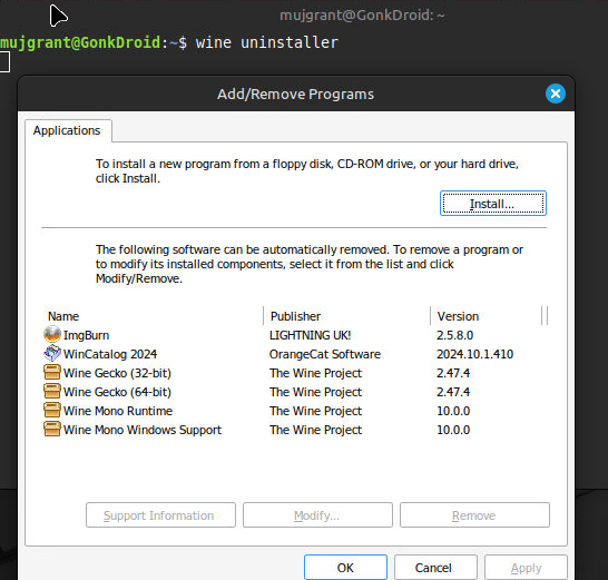 You can install apps via the uninstaller 🙃