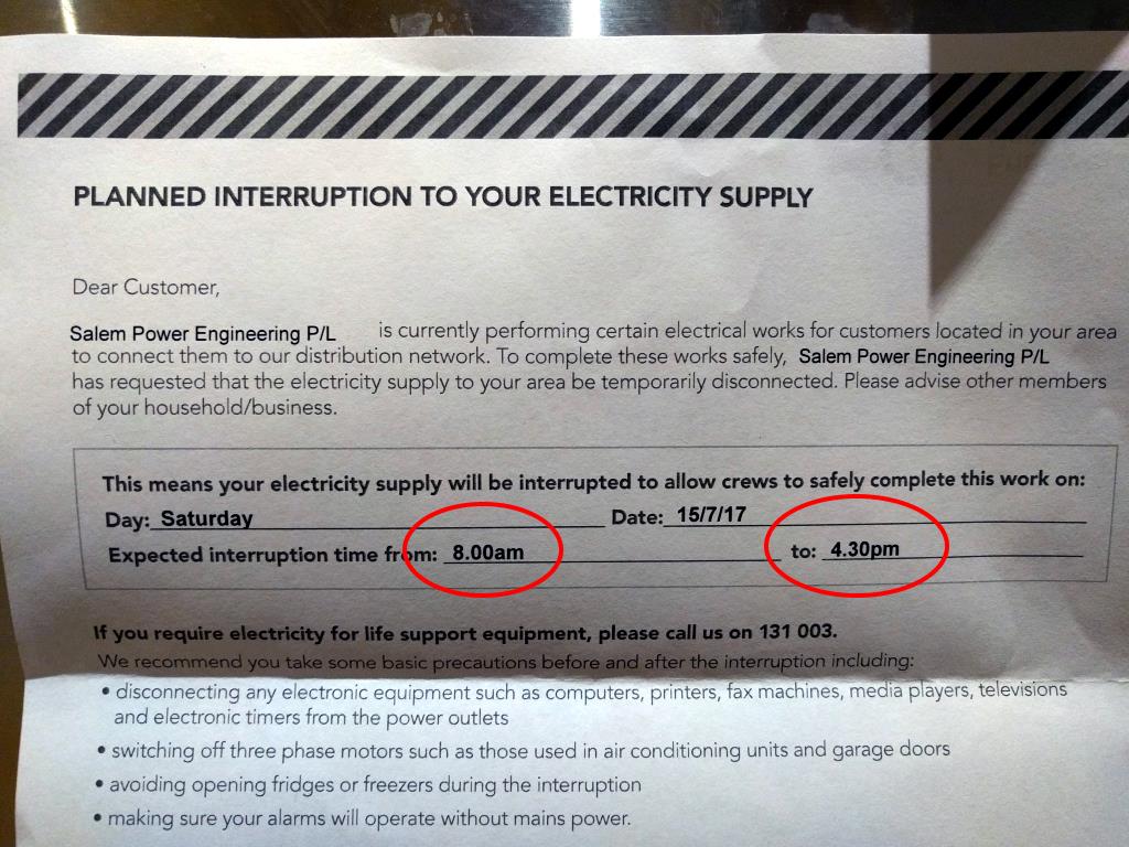 8am to 4:30pm is more than my UPS can handle!