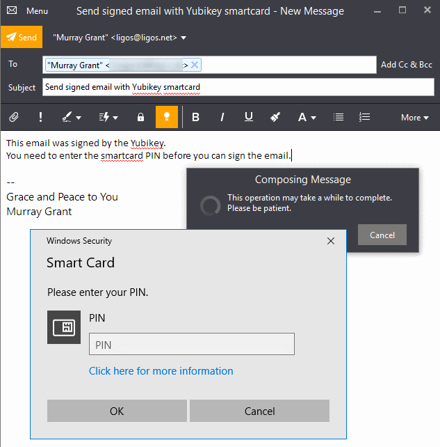 Certificate Loaded in the Digital Signature Slot.