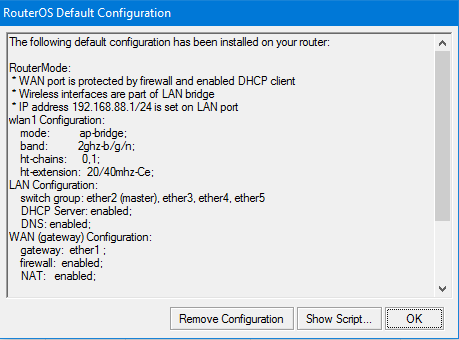 Welcome to your new Mikrotik Router